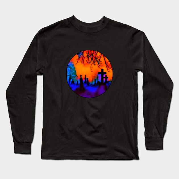 Graveyard Long Sleeve T-Shirt by HORDEZ DESIGNS